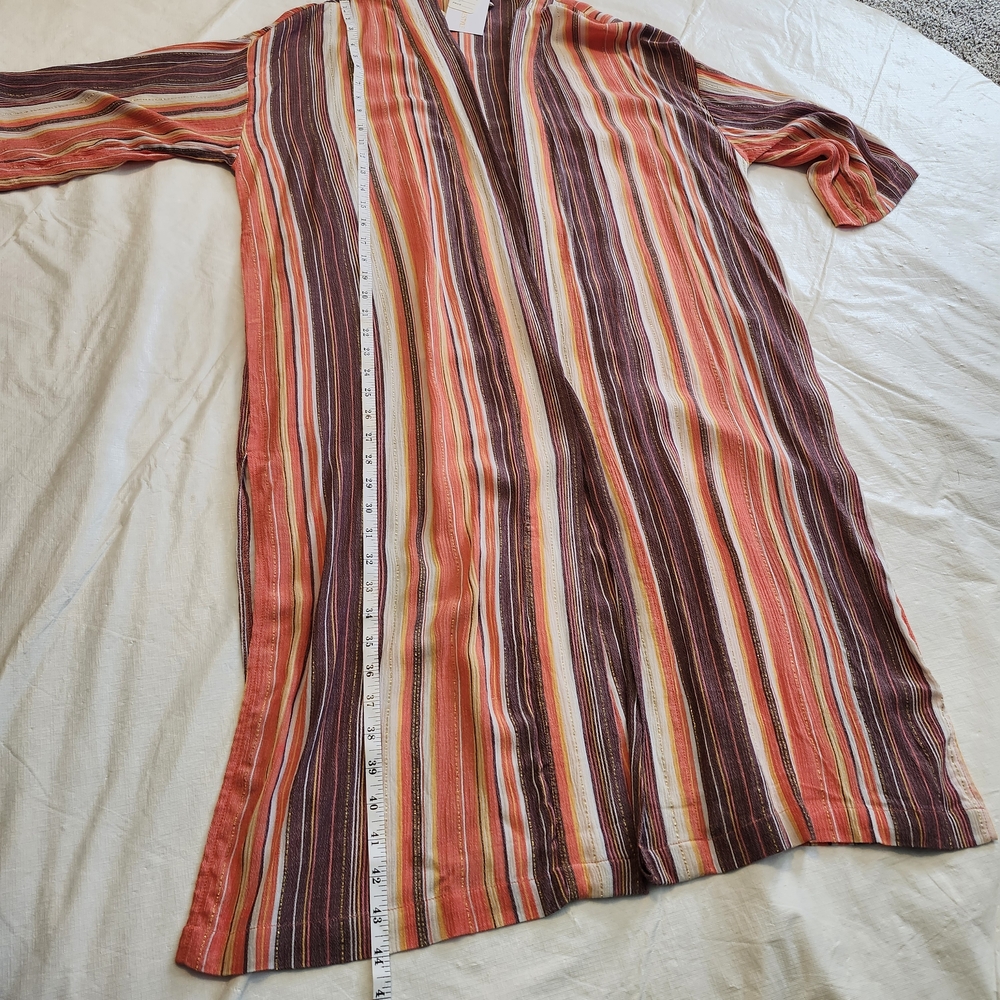 P.J. Salvage Size L/XL Multicolor Striped Cardigan - Picture 4 of 7